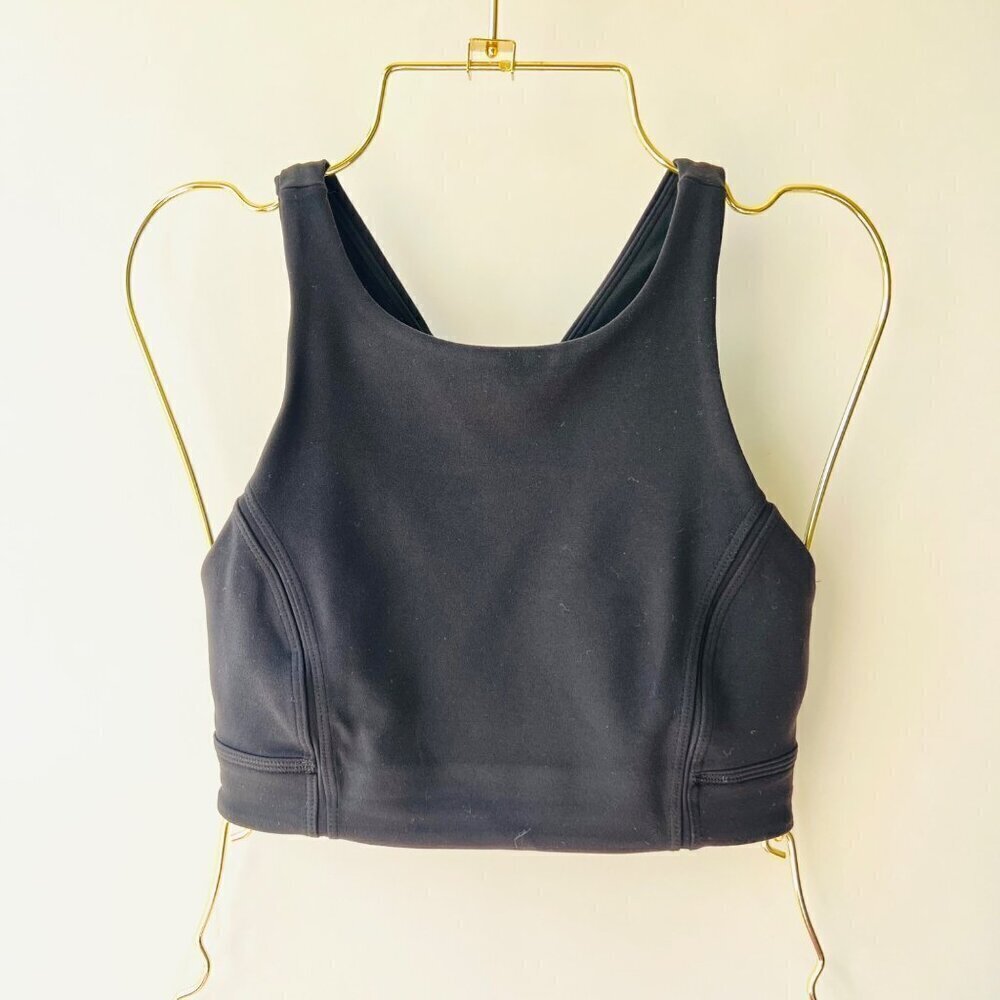 Lululemon cross straps open back longline bra, black  J168
